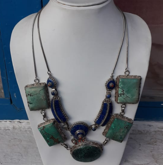 Silver Jewelry with Uncut, Unpolished Precious or Semi-Precious Stones